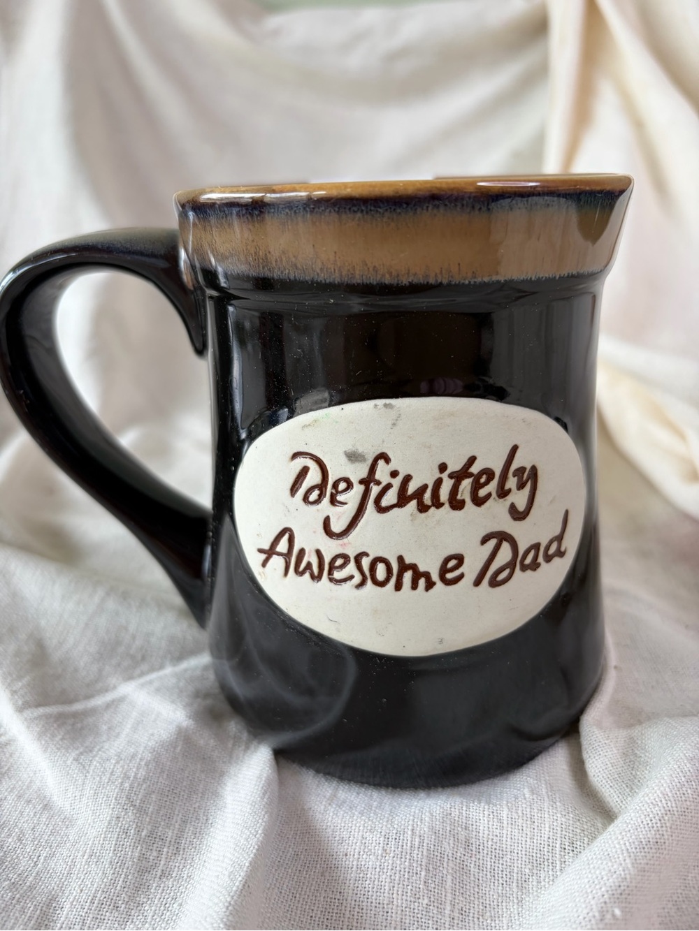 Definitely Awesome Dad Black Ceramic Coffee Mug
